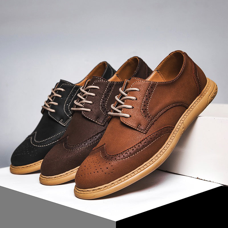 Gentlemen's Choice Breathable Split Leather Shoes